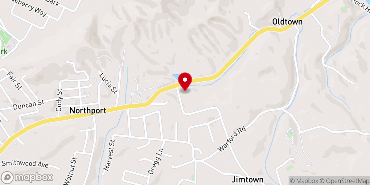 Map showing location of Victory Baptist