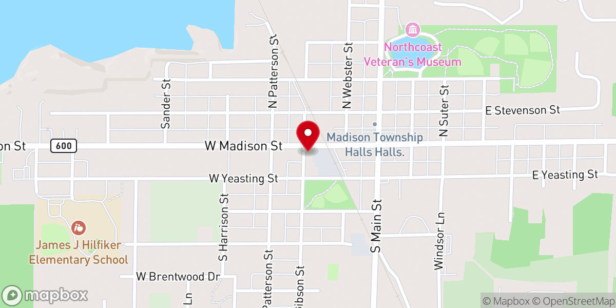 Map showing location of First English Lutheran Church