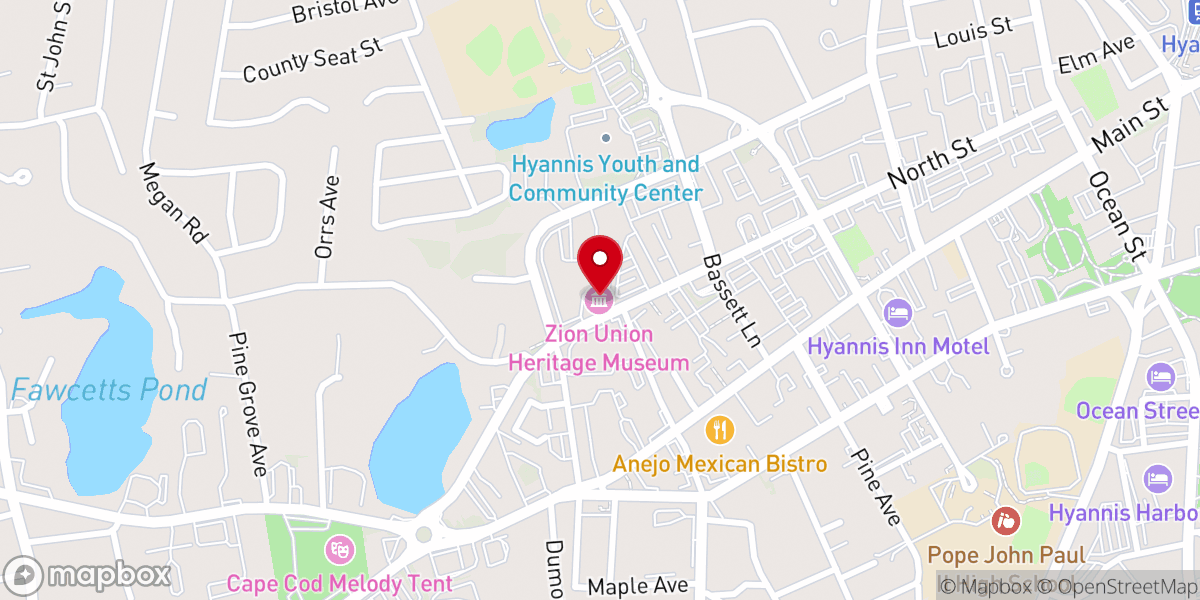 Map showing location of Zion Union Heritage Museum