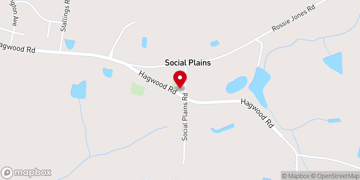 Map showing location of Social Plains Church
