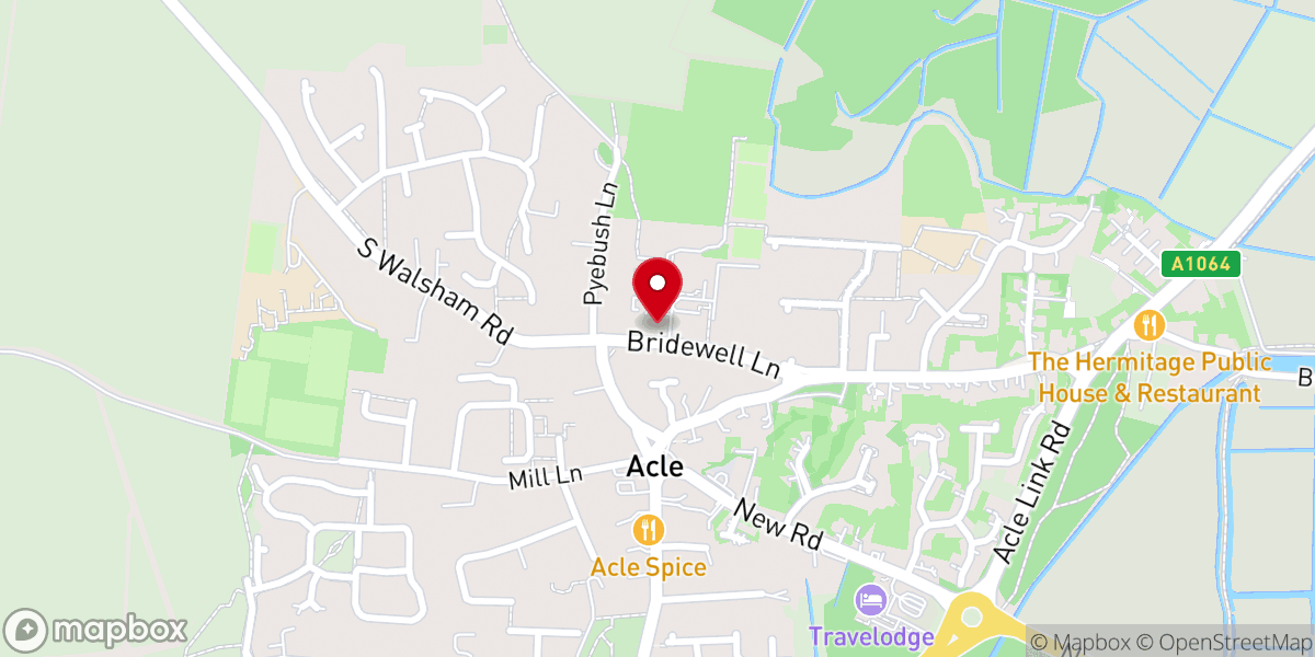 Map showing location of Acle Methodist Church