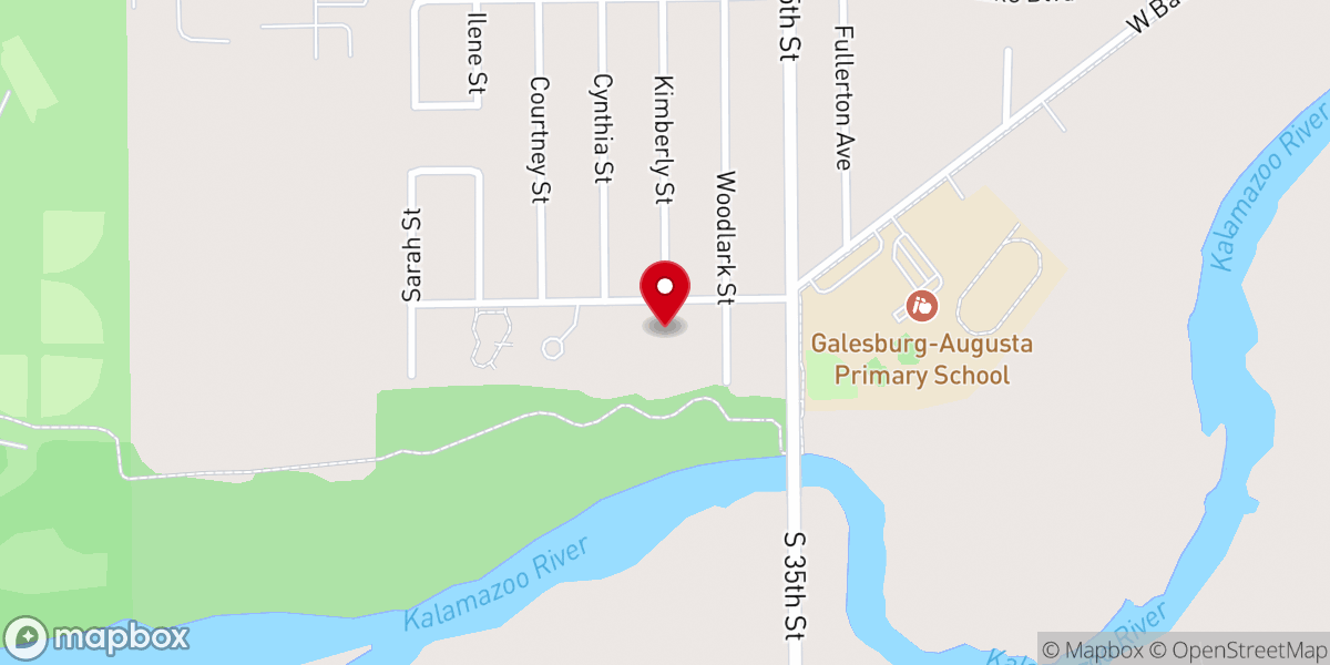 Map showing location of Galesburg Baptist Church