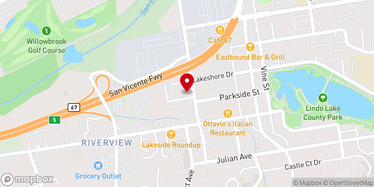 Map showing location of Lakeside Community Presbyterian Church