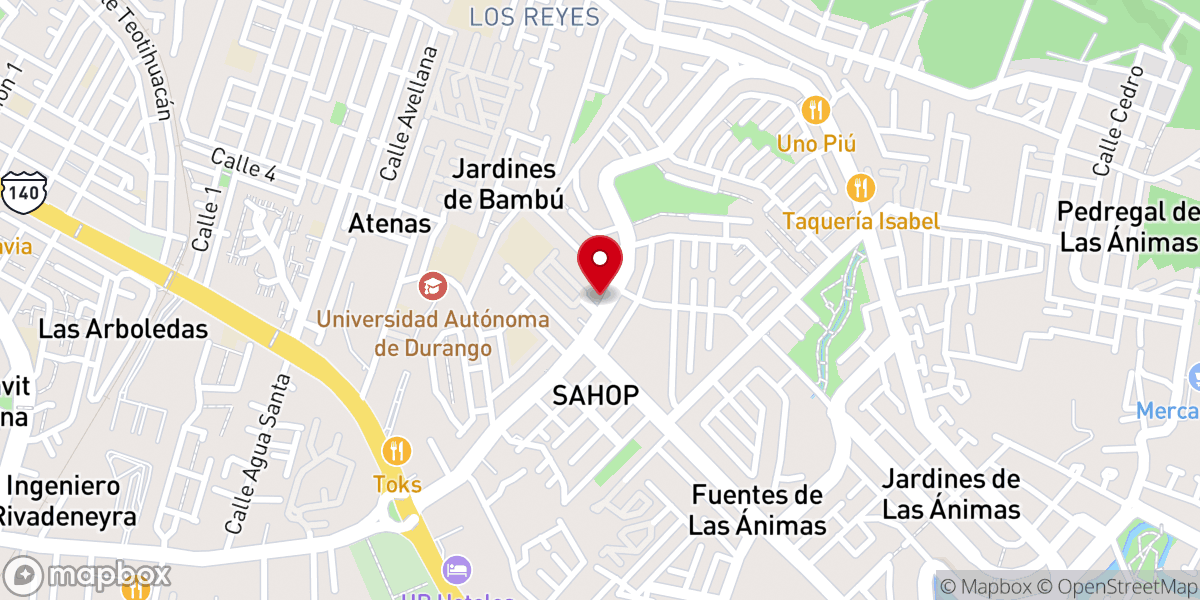 Map showing location of Parroquia San Pío X