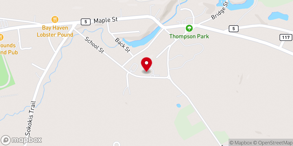Map showing location of Hilltop Baptist Church