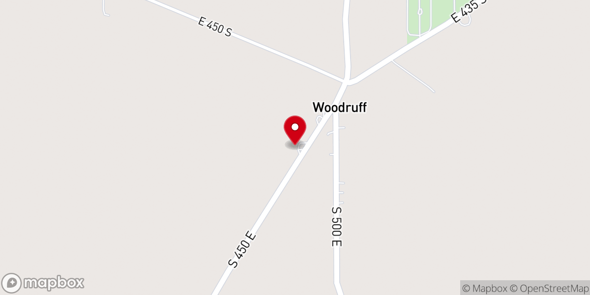 Map showing location of Woodruff Grove church