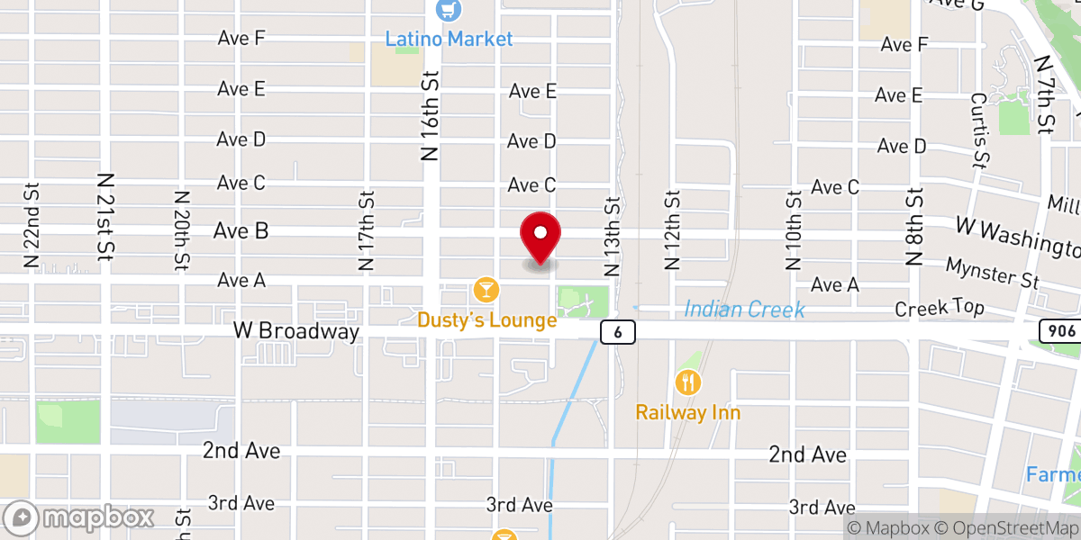 Map showing location of Tabernacle Baptist Church