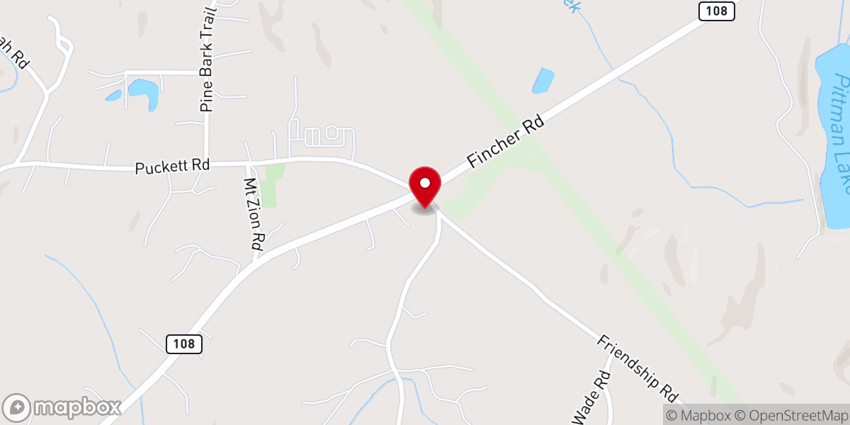 Map showing location of New Friendship Church