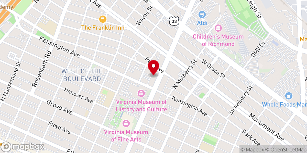 Map showing location of Saint Mark's Episcopal Church
