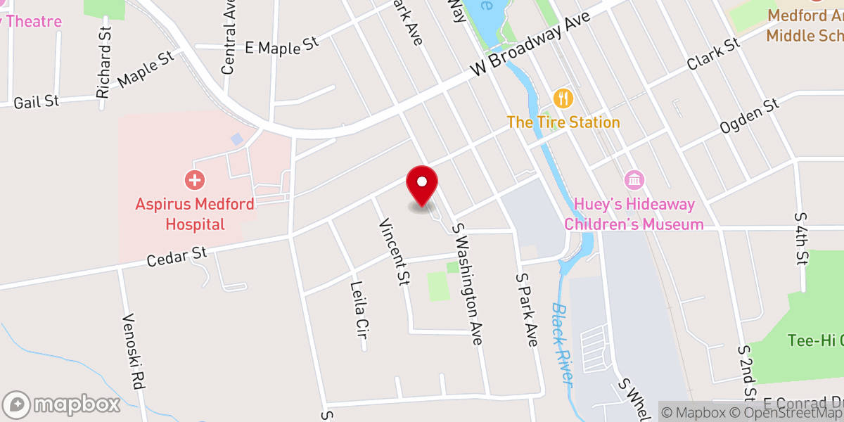 Map showing location of Our Lady of the Holy Rosary Catholic Church & School