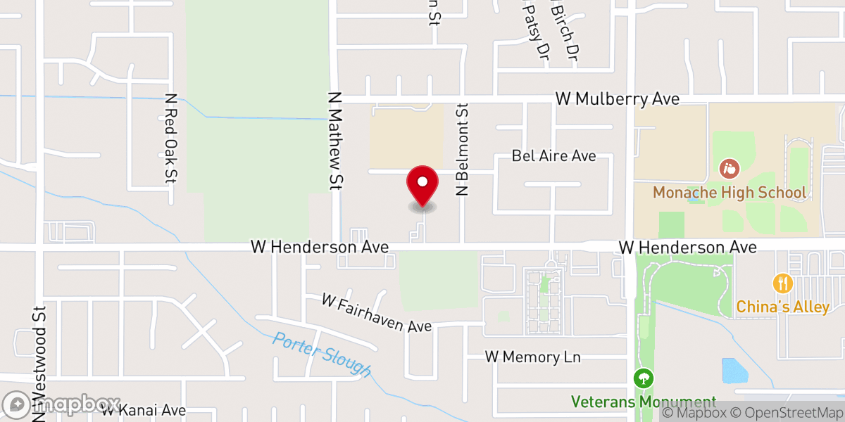Map showing location of Henderson Avenue Baptist Church