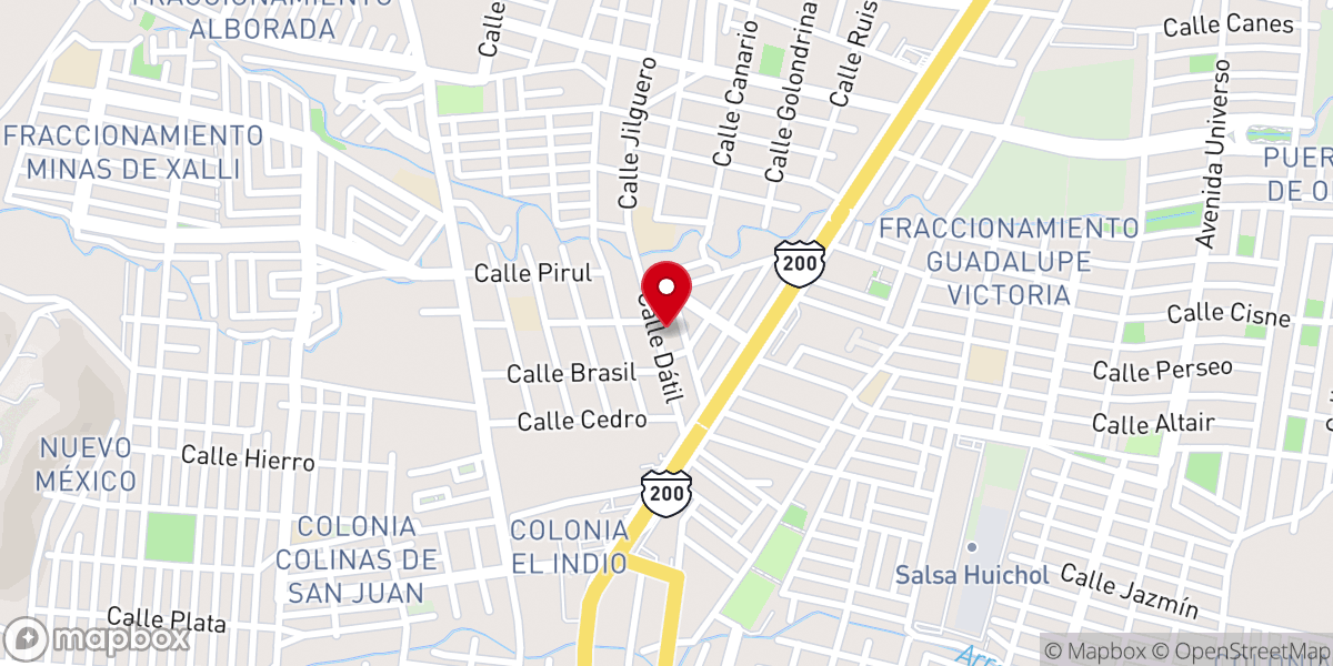 Map showing location of Iglesia bautista Éxodo