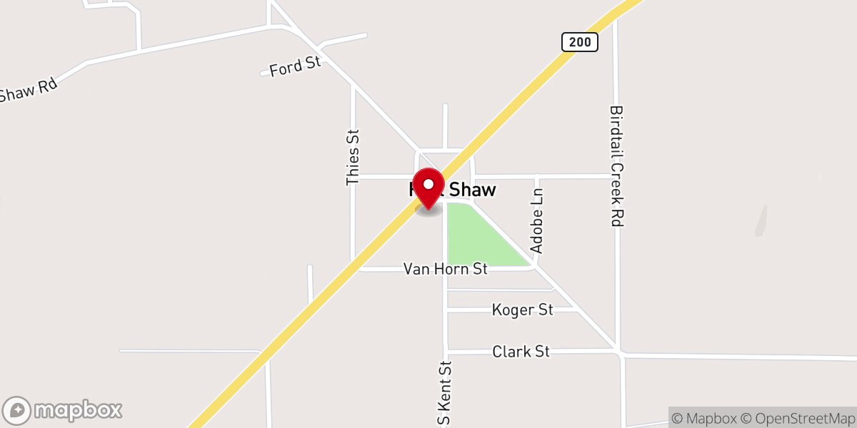 Map showing location of Fort Shaw Bible Church
