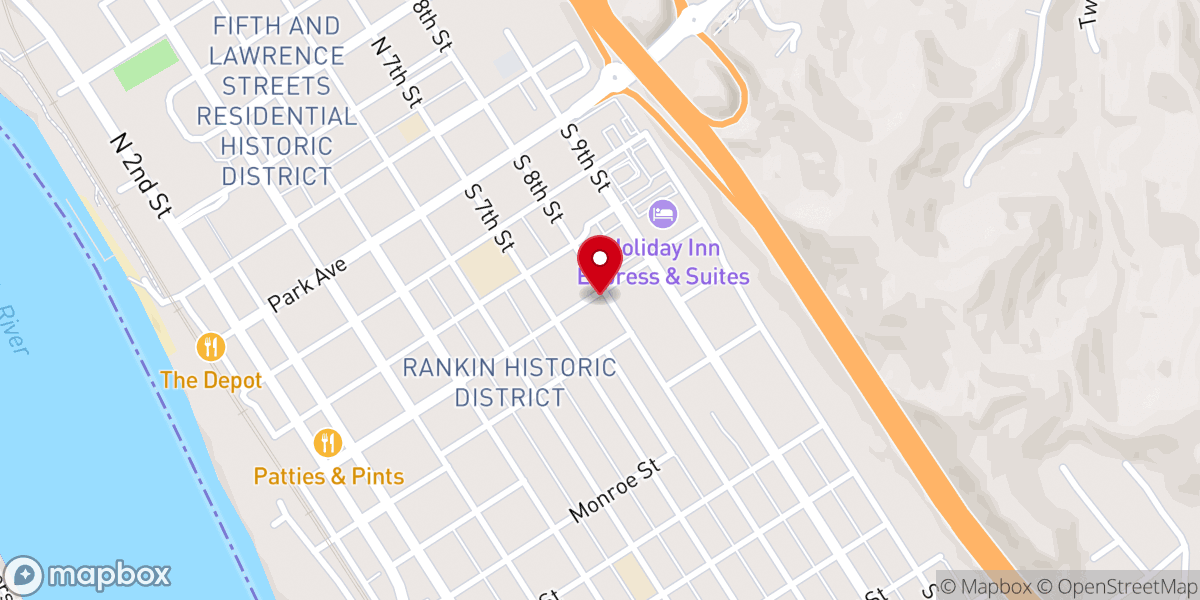 Map showing location of Quinn Chapel