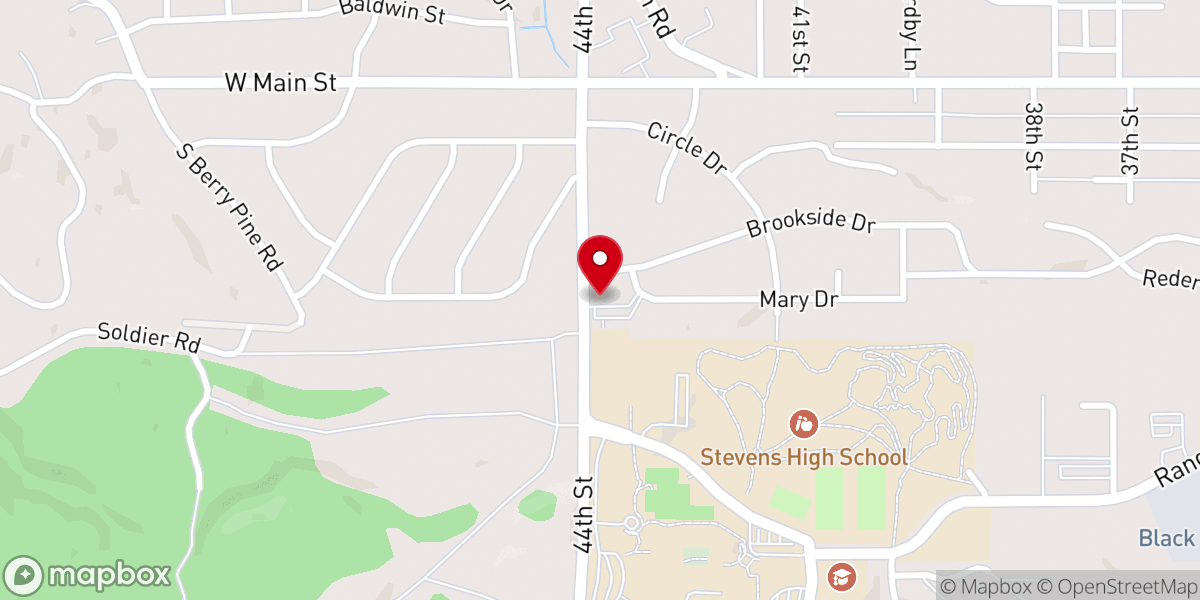 Map showing location of South Canyon Lutheran Church