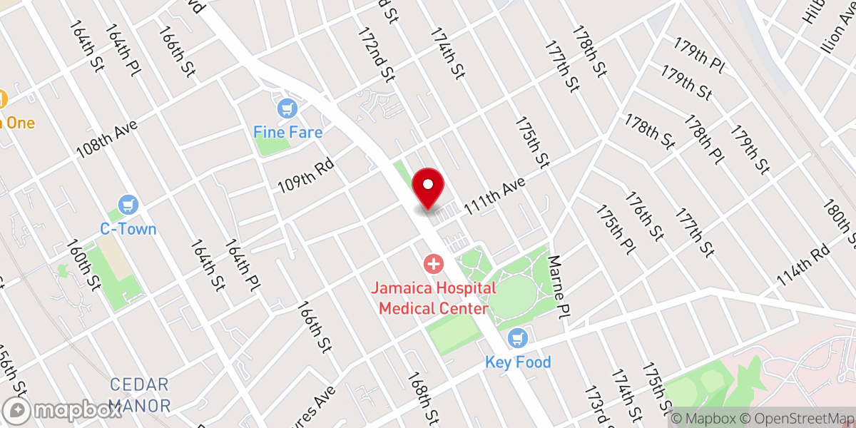 Map showing location of The Greater Allen A.M.E. Cathedral of New York