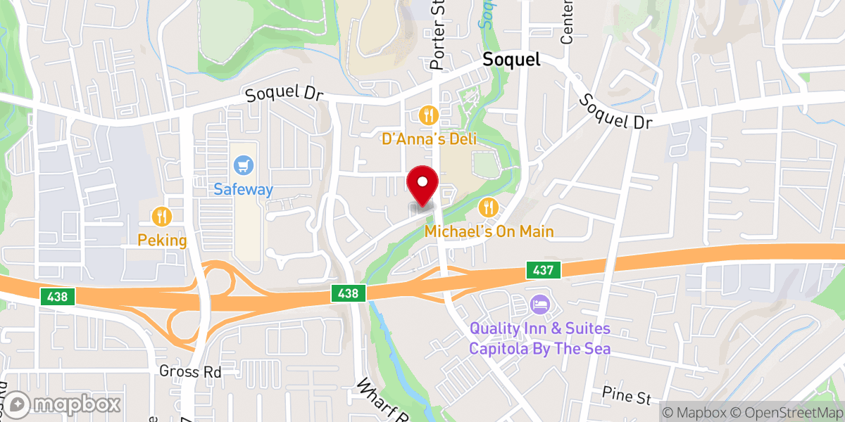 Map showing location of Soquel Congregational Church