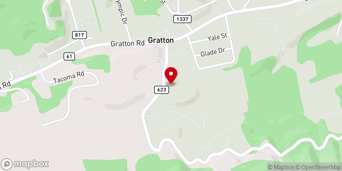Map showing location of Mount Olivet Church