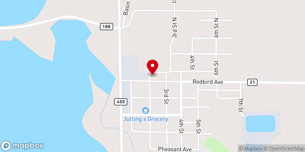 Map showing location of Hayti Lutheran Church