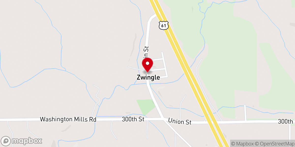 Map showing location of Zwingle
