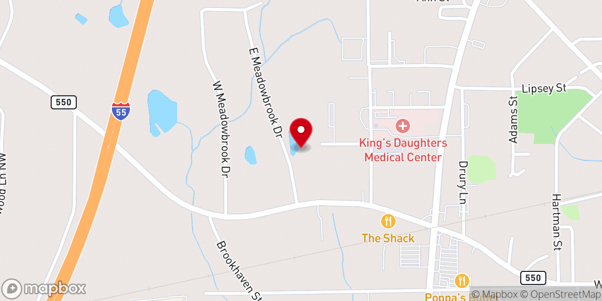 Map showing location of Central Baptist Church