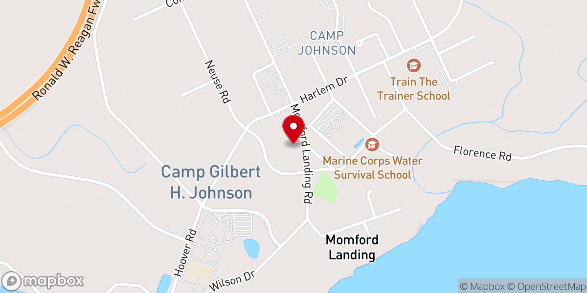 Map showing location of Camp Johnson Chapel