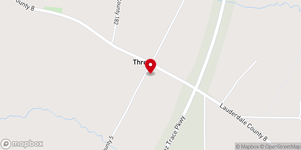 Map showing location of Liberty Baptist Church