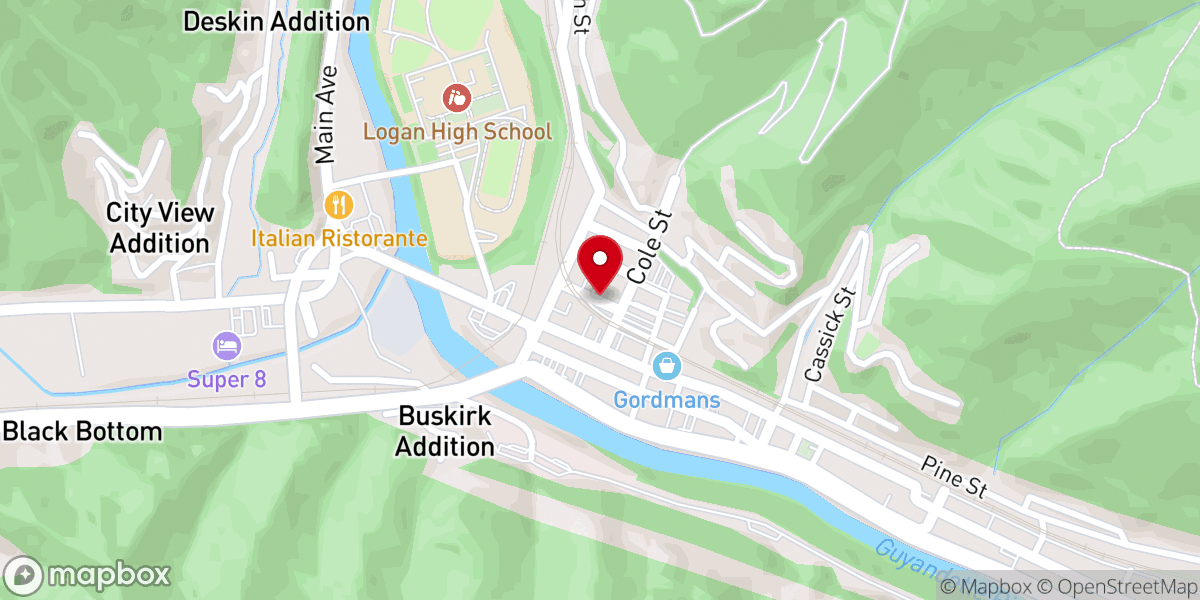 Map showing location of Nighbert Memorial United Methodist Church