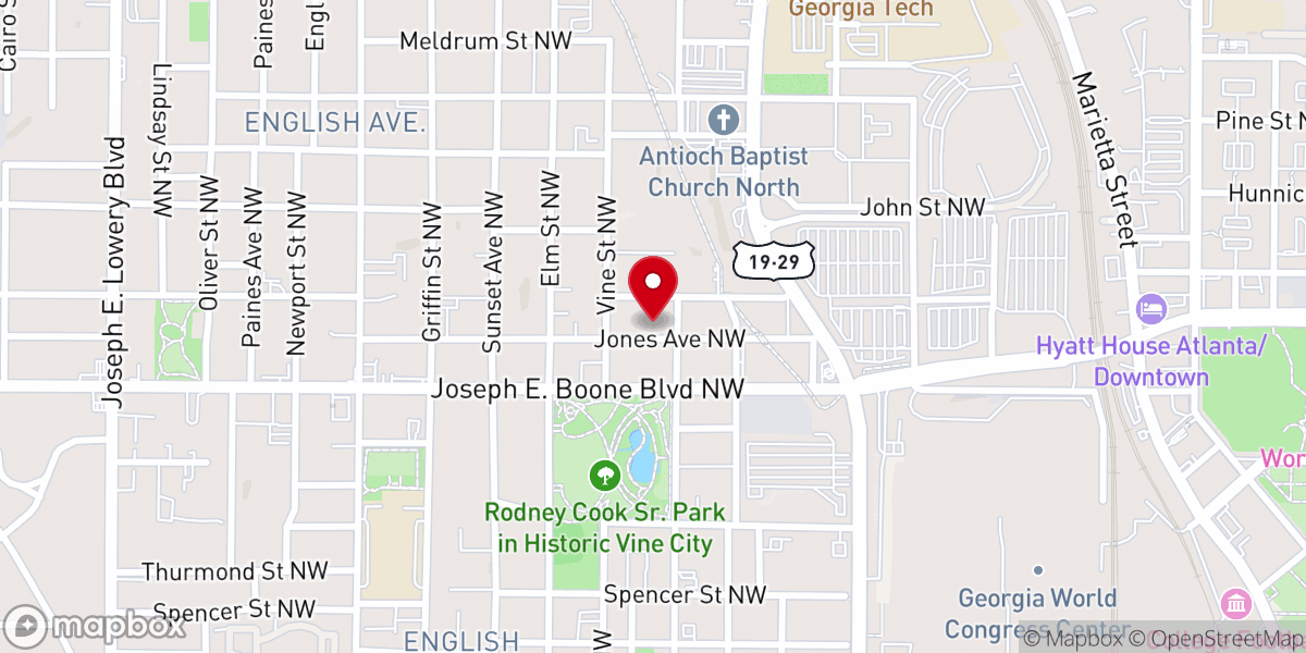 Map showing location of The Greater Body of Christ Temple, Inc