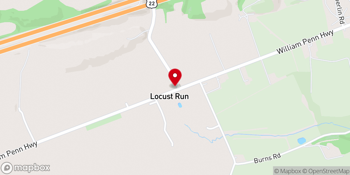 Map showing location of Locust Run United Methodist Church
