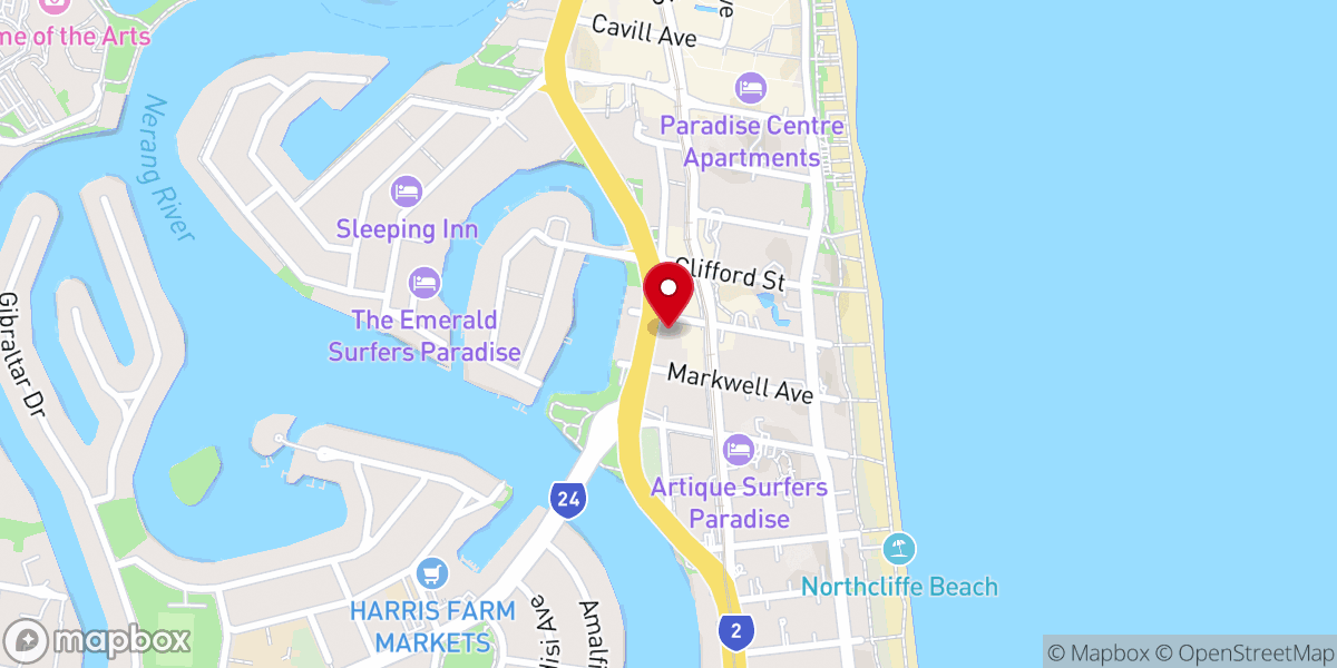 Map showing location of St Vincent's Catholic Church