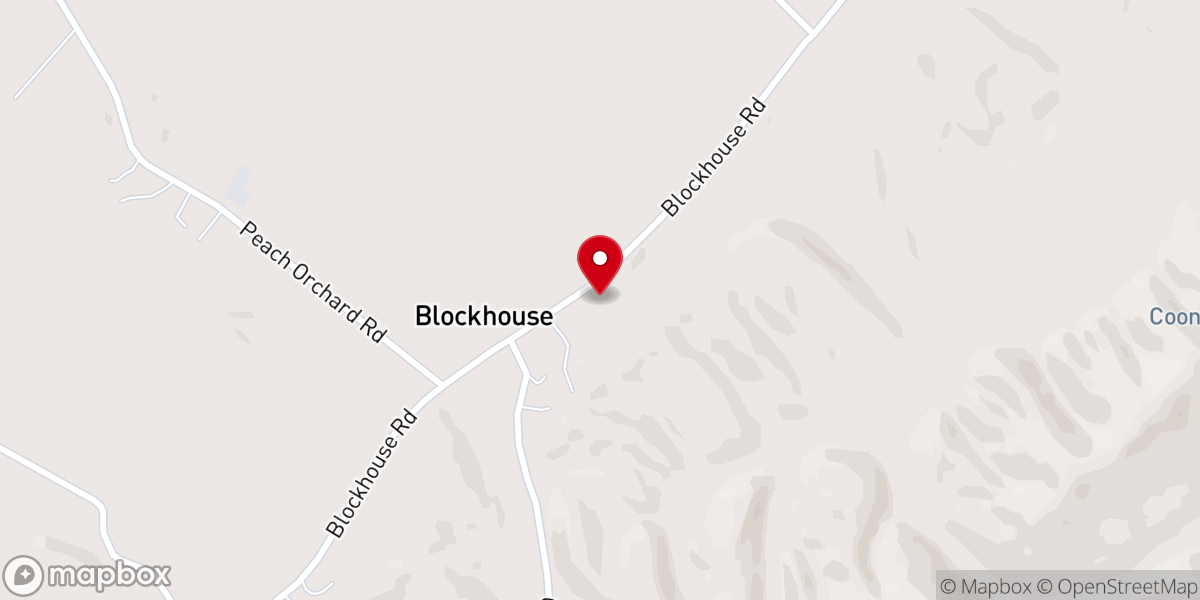Map showing location of Piney Grove Church