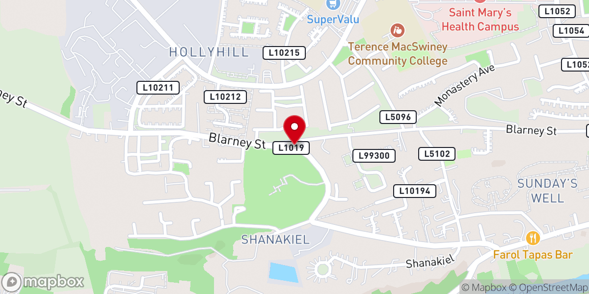 Map showing location of Catholic Grotto