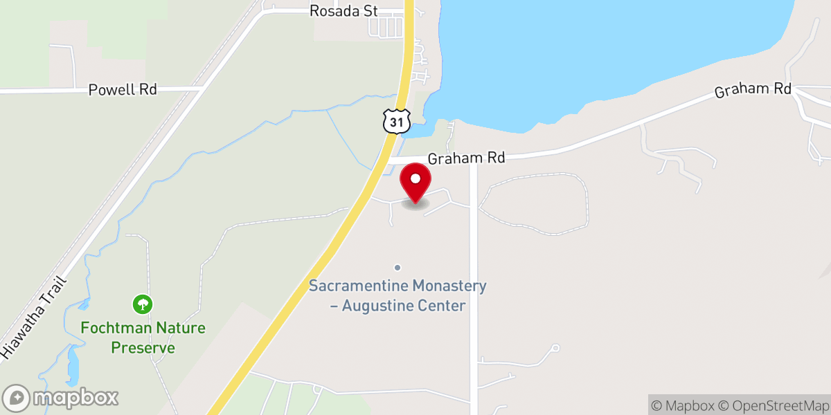 Map showing location of Sacramentine Sisters