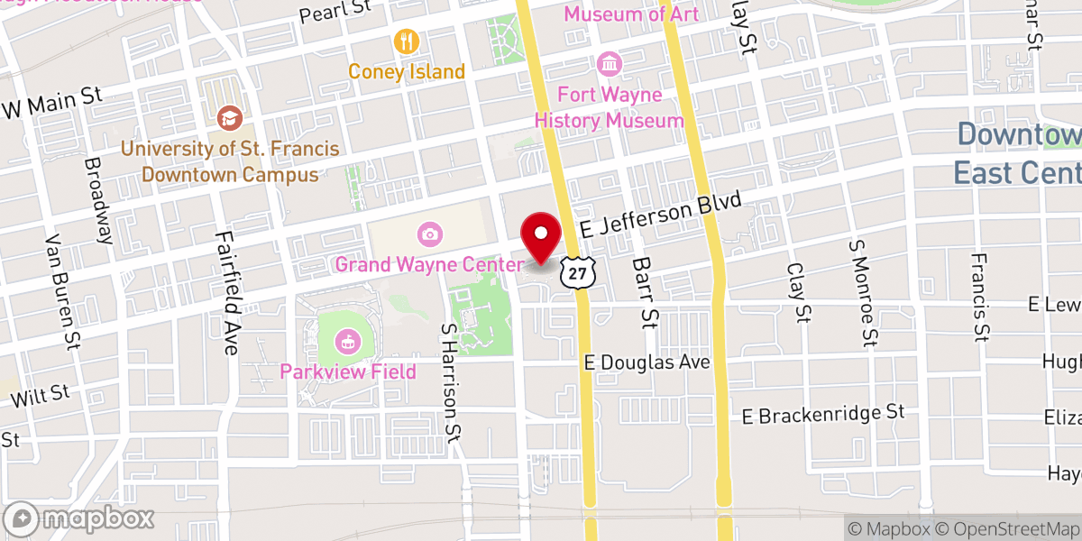 Map showing location of Cathedral Immaculate Conception FW