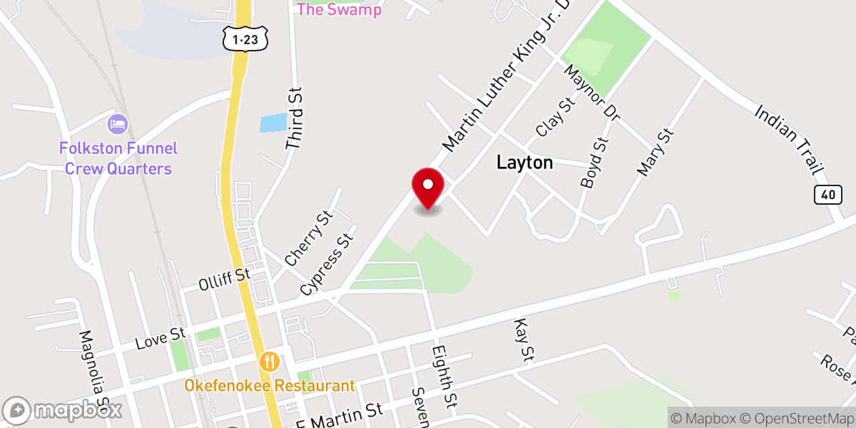 Map showing location of Mount Carmel Baptist Church