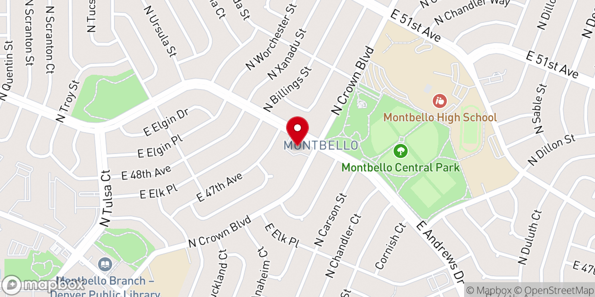 Map showing location of United Church of Montbello