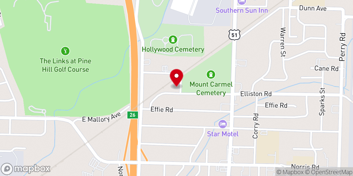 Map showing location of New Jerusalem Missionary Baptist Church