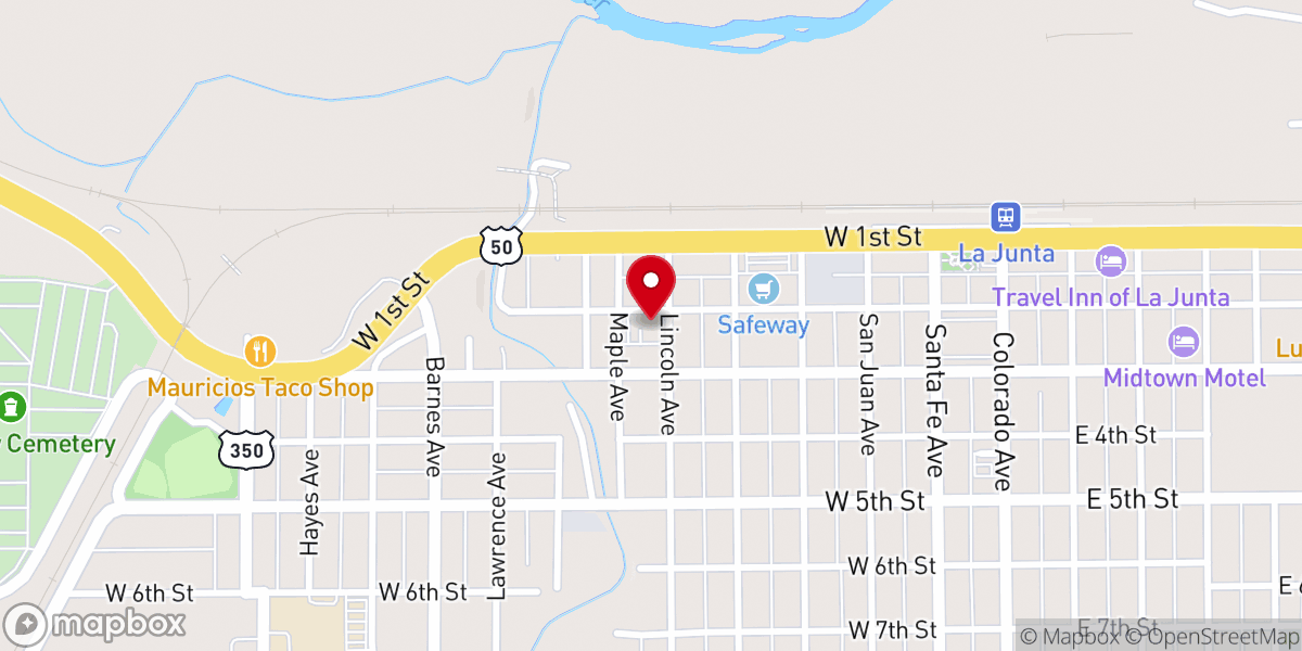 Map showing location of Our Lady of Guadalupe & St Patrick Catholic Church