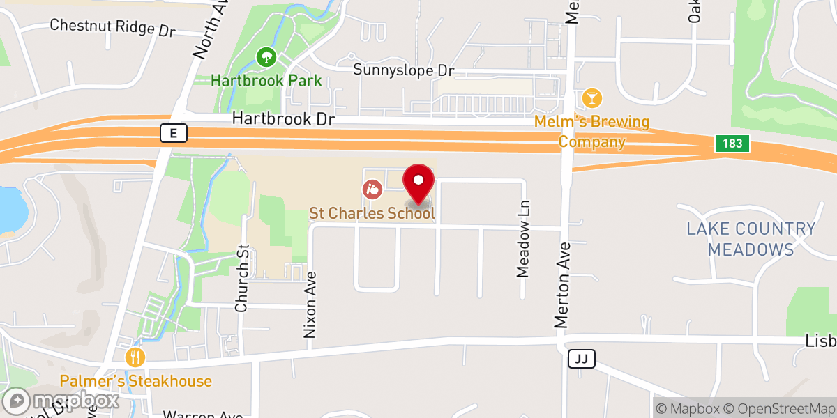 Map showing location of Lake Country Catholic