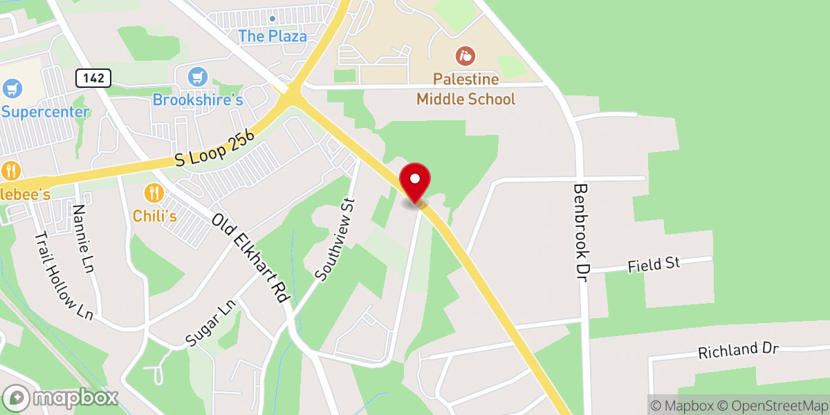 Map showing location of Memory Lane Baptist Church