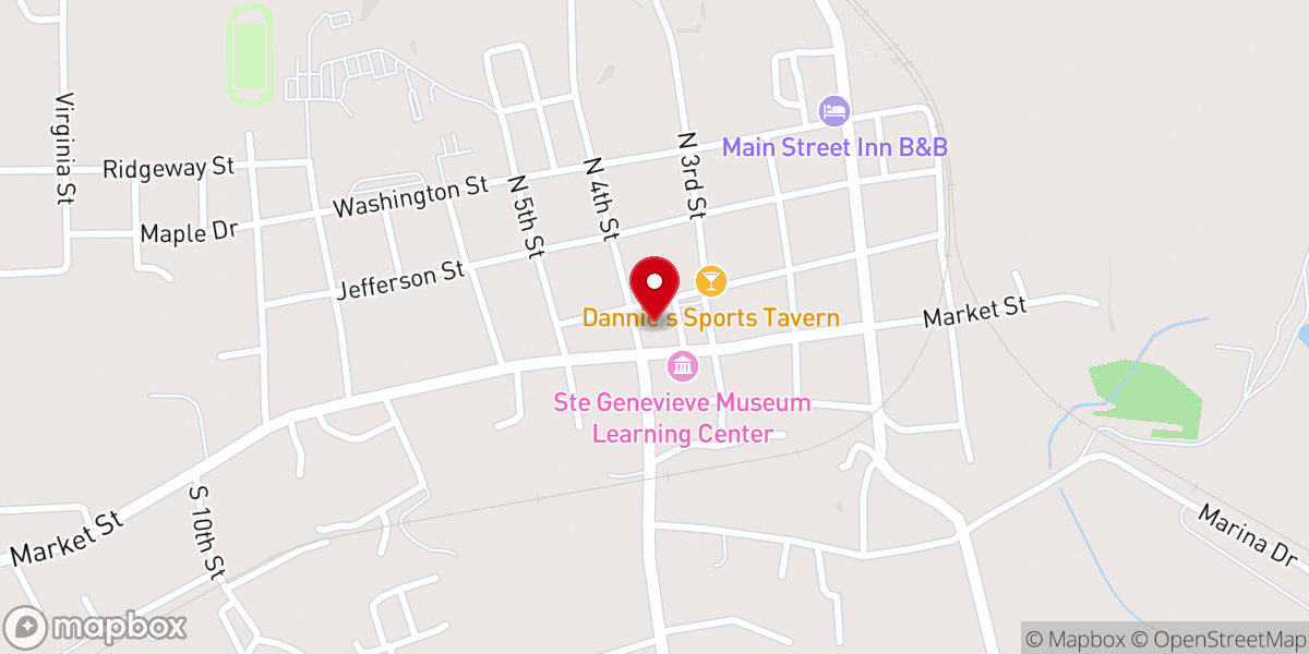 Map showing location of Ste Genevieve Catholic Church