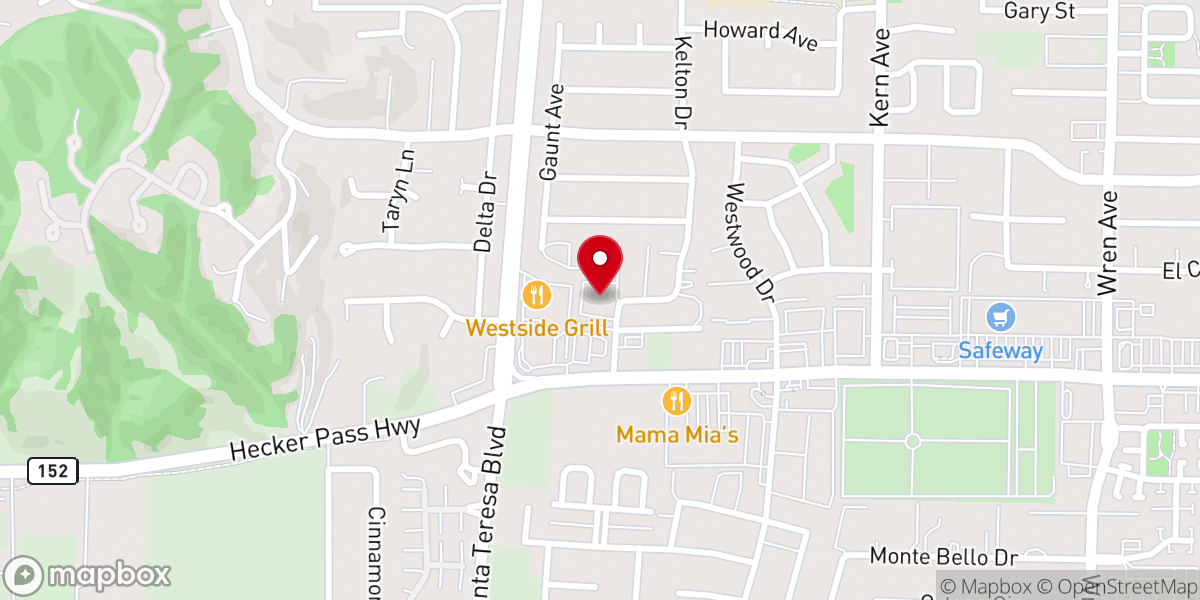 Map showing location of Iglesia Centro, Gilroy