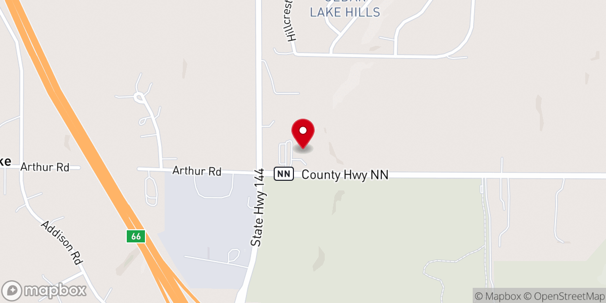 Map showing location of St. Luke Lutheran Church