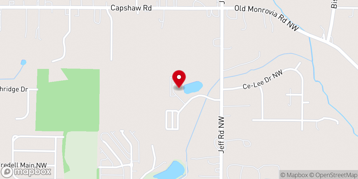 Map showing location of Willowbrook Church at Madison