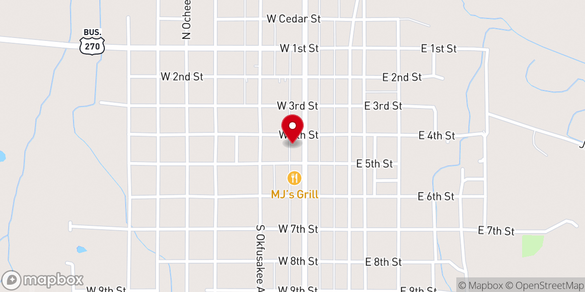 Map showing location of Church of Christ