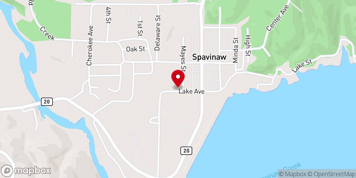 Map showing location of Spavinaw United Methodist Church