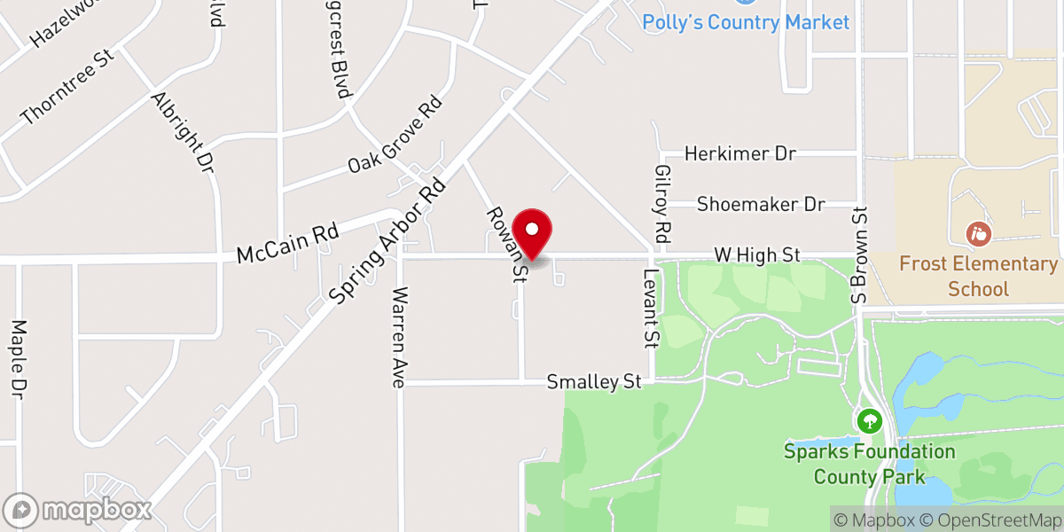 Map showing location of Cornerstone Christian Church