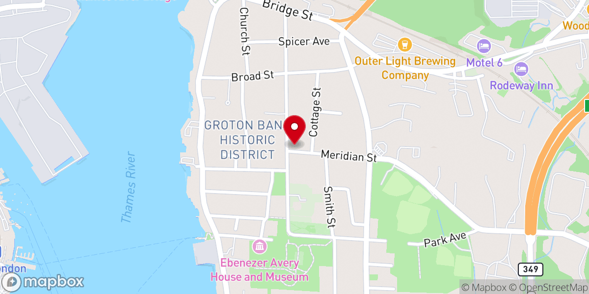 Map showing location of Groton Congregational Church