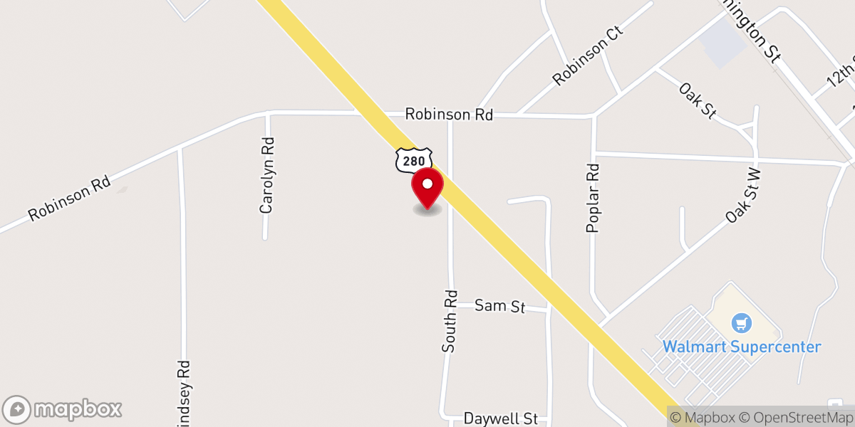Map showing location of Victory Baptist Academy